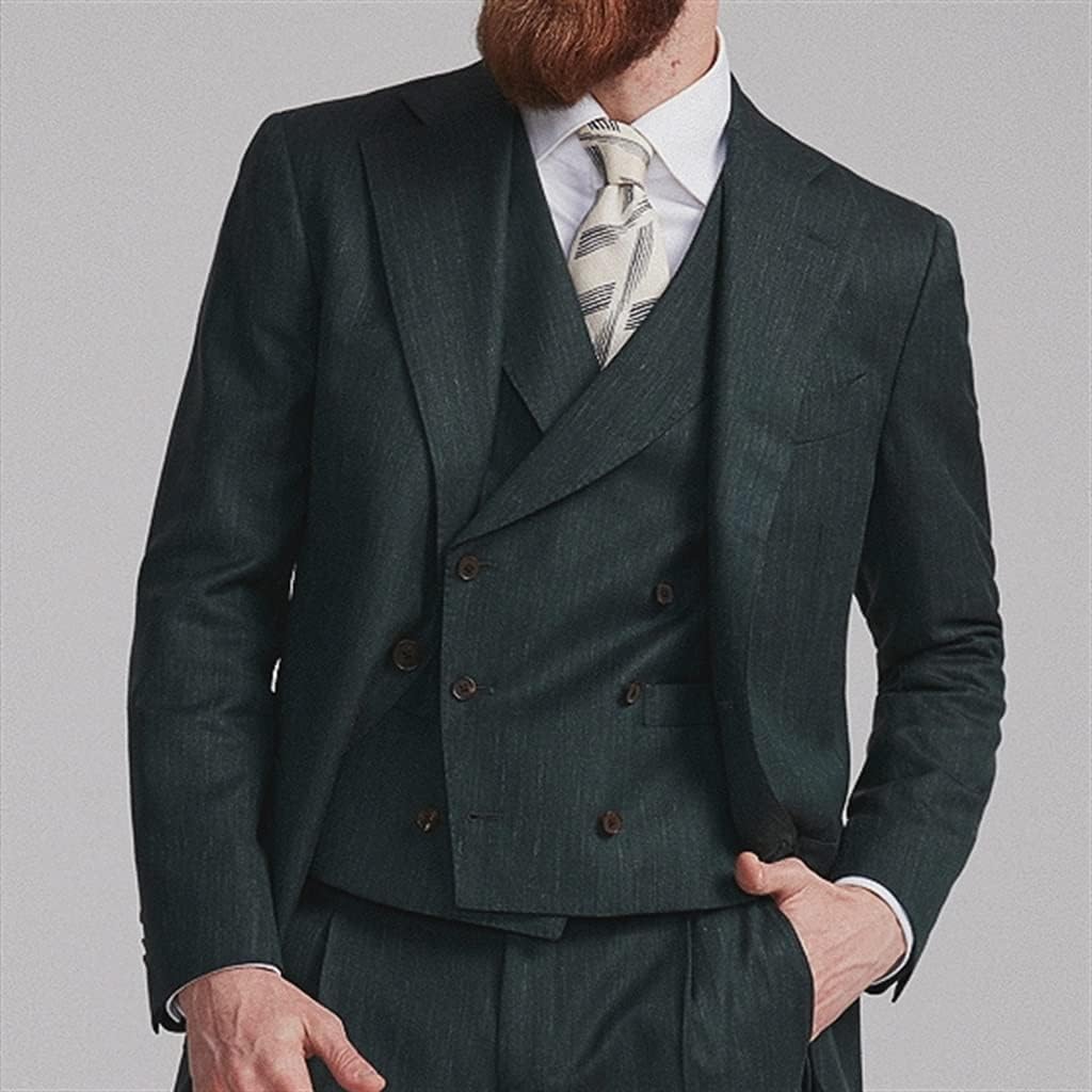 Suit Set Business Casual Slim Suits Fit Retro Spring Autumn Blazers Linen Formal Pants