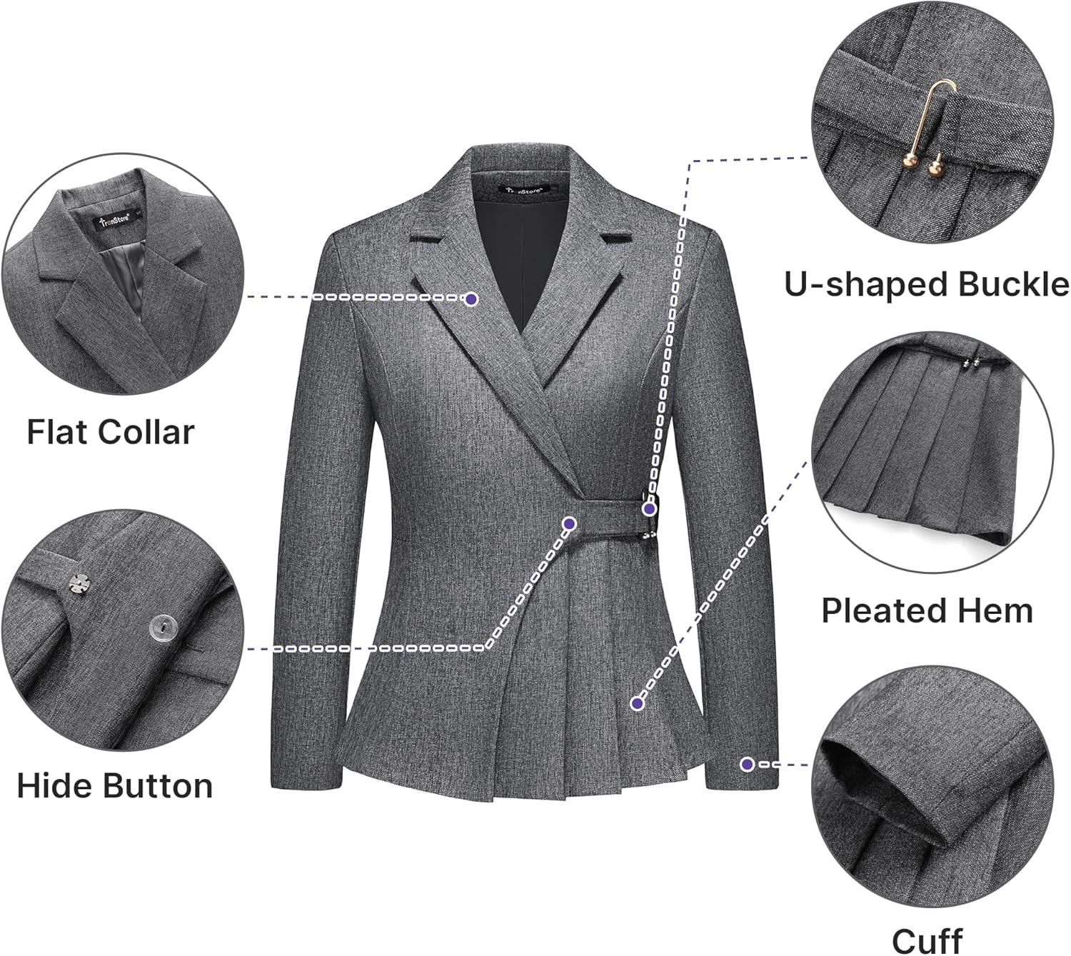 Skirt Sets 2 Piece Outfits Business Casual Suits for Asymmetric Blazer Dress Interview Work Office