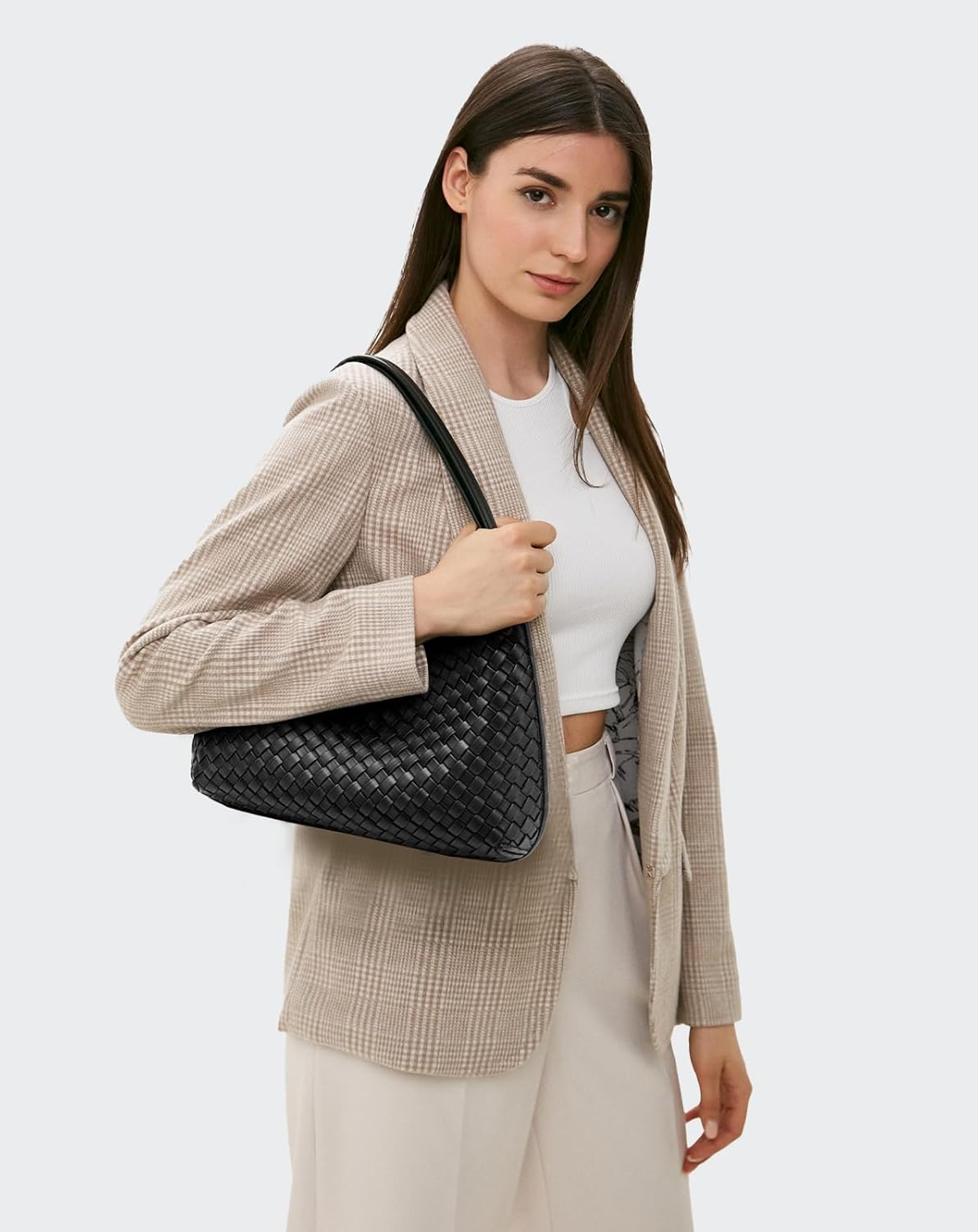 Woven Bag for Women Woven Purse Small Hobo Bag Fashion Shoulder Bag PU Leather Handmade