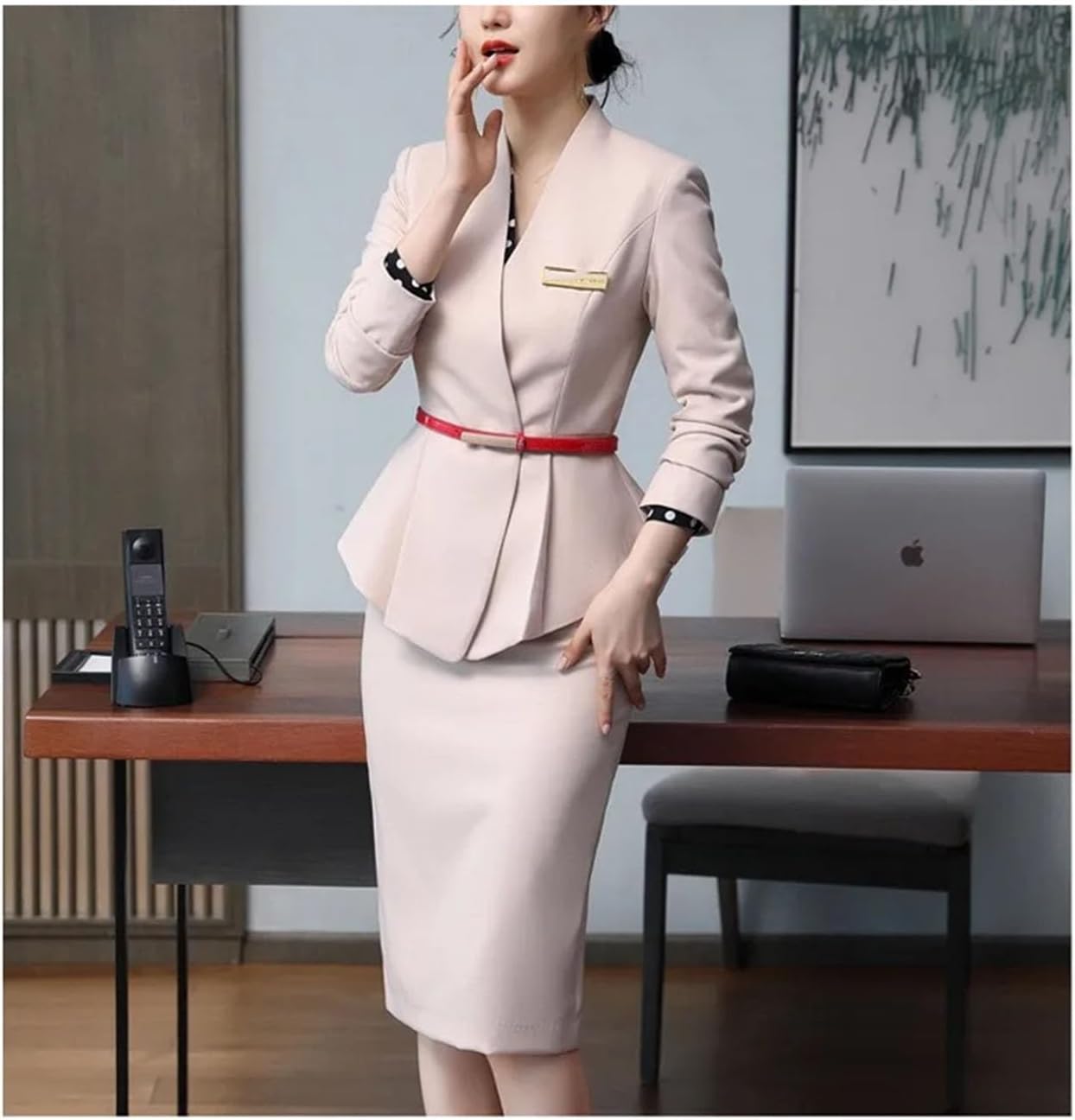 Business Interview Suit Blazers Skirt Set Professional Office Work Wear Career Two Piece Outfit