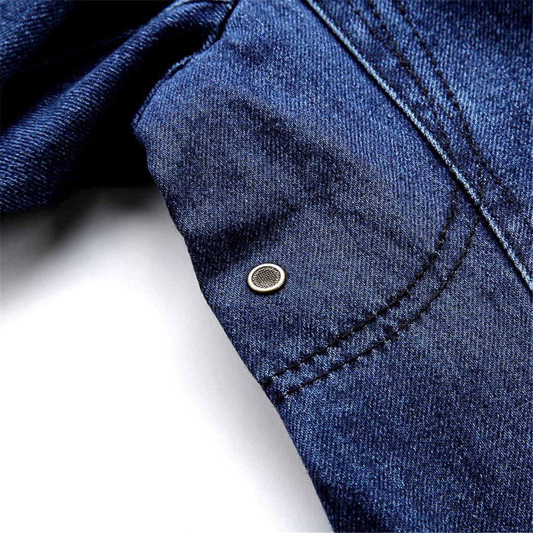 Men's Medium Wash Denim Blazer Notch Lapel 3-Button Single-Breasted Patch Pockets Topstitched Antique Brass Buttons Slim Fit Vintage Casual Jacket Men's Medium Wash Denim Blazer Notch Lapel 3-Button Single-Breasted Patch Pockets Topstitched Antique Brass Buttons Slim Fit Vintage Casual Jacket