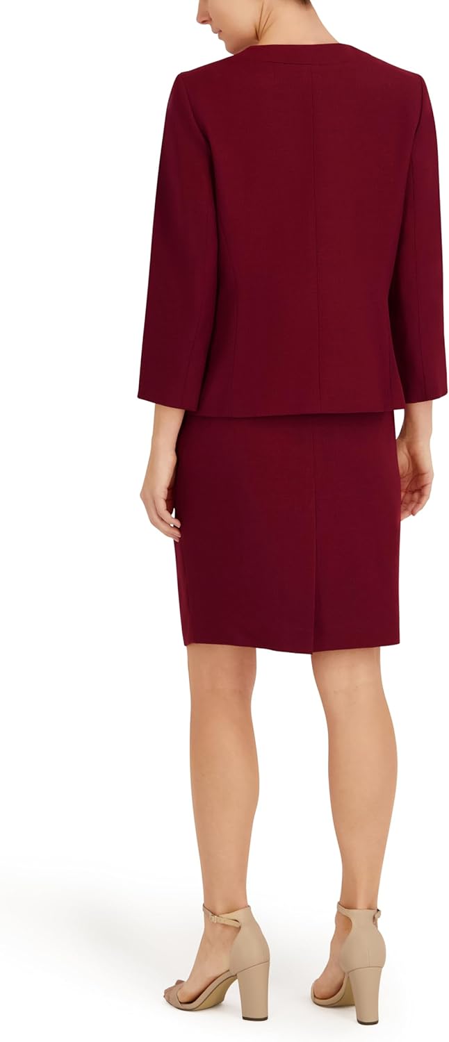 2-piece Button Front Blazer &amp Skirt Set
