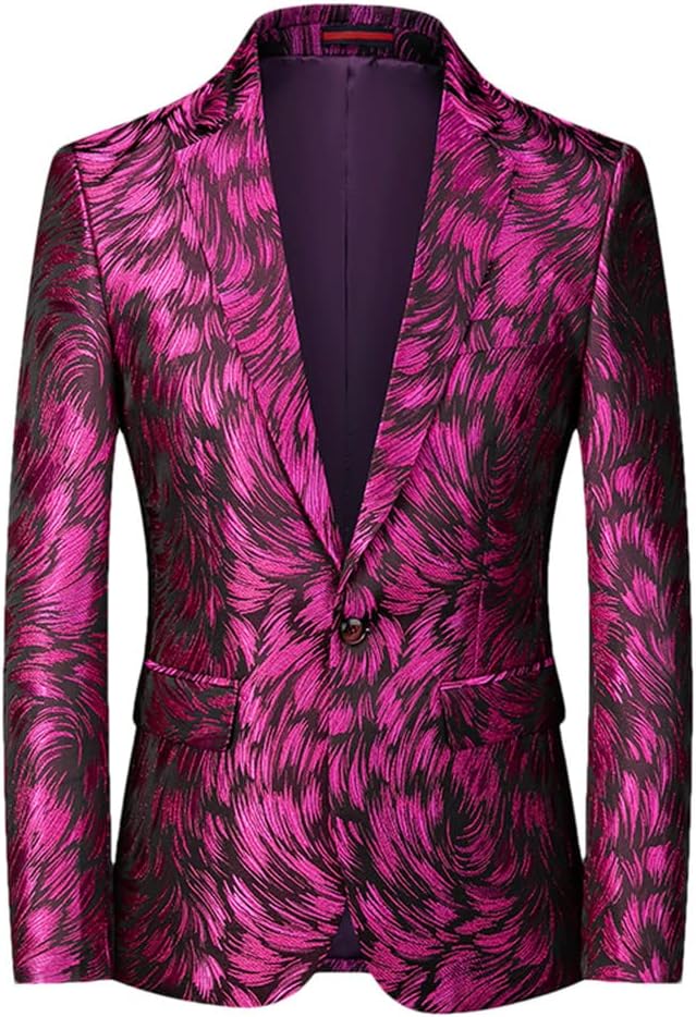 Personality Printing Button Suit Night Club Stage Wedding Dresses Social Coats Casual Blazer Jacket Personality Printing Button Suit Night Club Stage Wedding Dresses Social Coats Casual Blazer Jacket