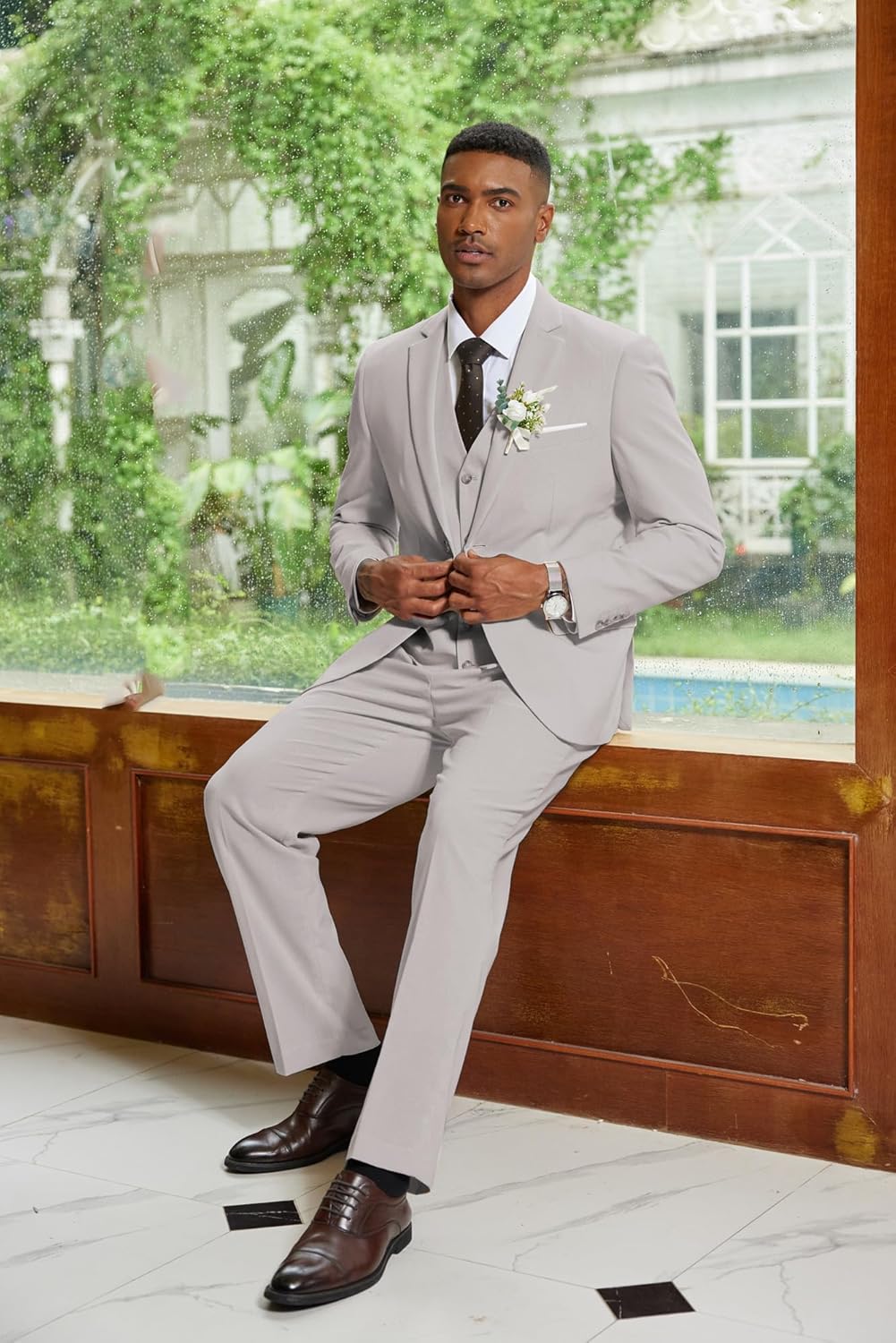 3 Piece Linen Suits Casual Blazer Jackets Vest Pants Set for Wedding Business Prom 3 Piece Linen Suits Casual Blazer Jackets Vest Pants Set for Wedding Business Prom