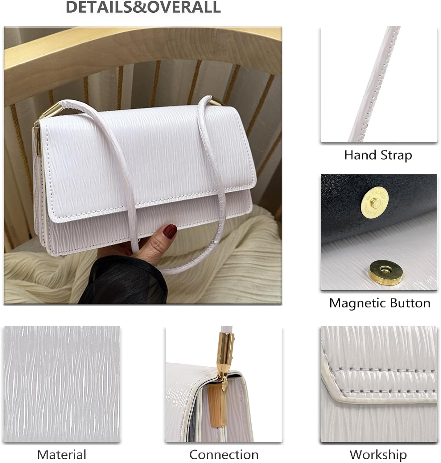 Shoulder Handbag Small Retro Purse for Women with Top Handle Shoulder Handbag Small Retro Purse for Women with Top Handle