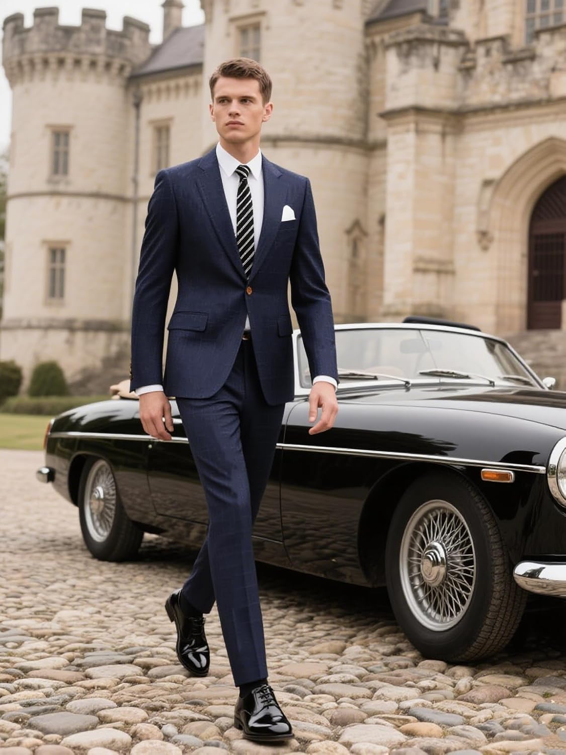 Casual Suits Fit 2 Piece Suit One Button Blazer Jacket Pants Set for Business Prom Wedding
