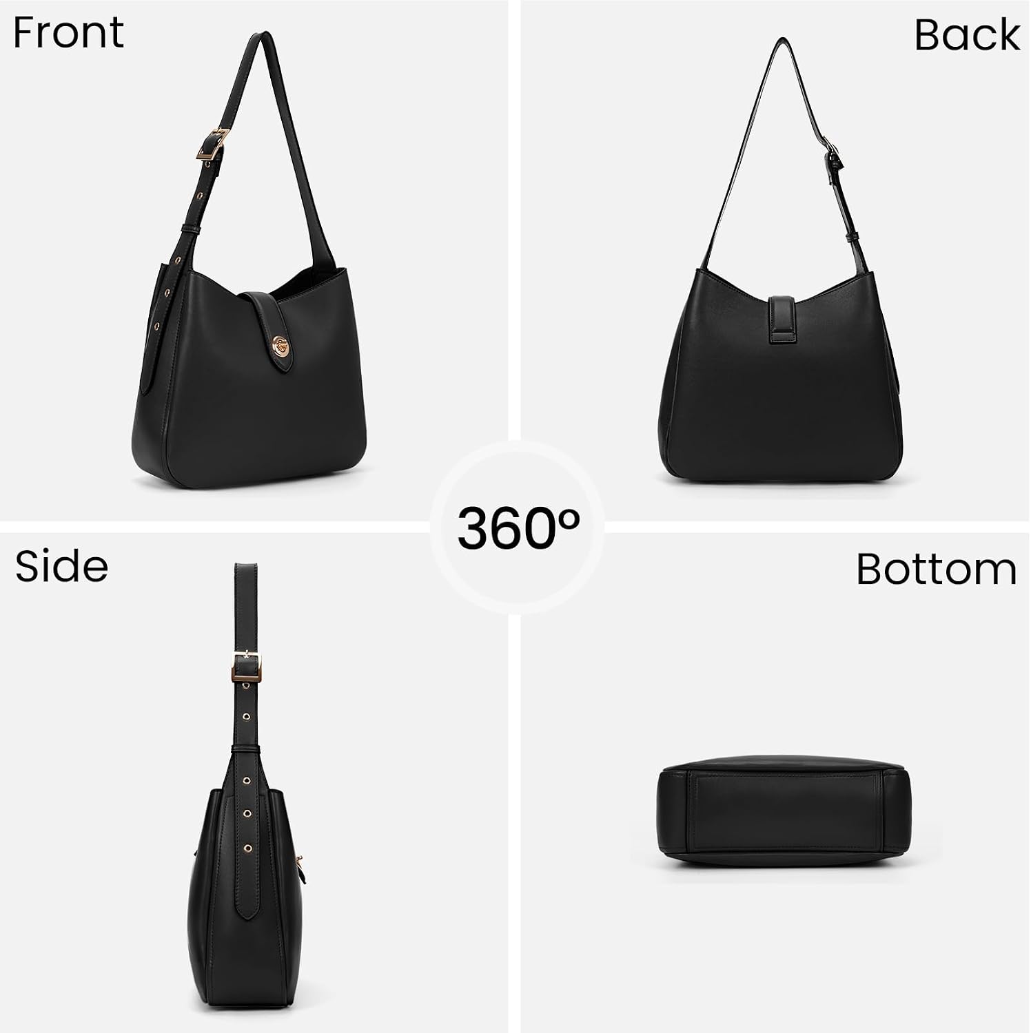 Bucket Bags for Women Vintage Hobo Bag Shoulder Handbag Faux Leather Bucket Purse Shopper Handbag