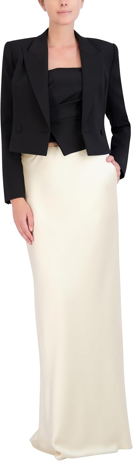 Women's Cropped Blazer Long Sleeve Deep V-Neck Single Button Tailored Short Fit Structured Office Jacket Women's Cropped Blazer Long Sleeve Deep V-Neck Single Button Tailored Short Fit Structured Office Jacket