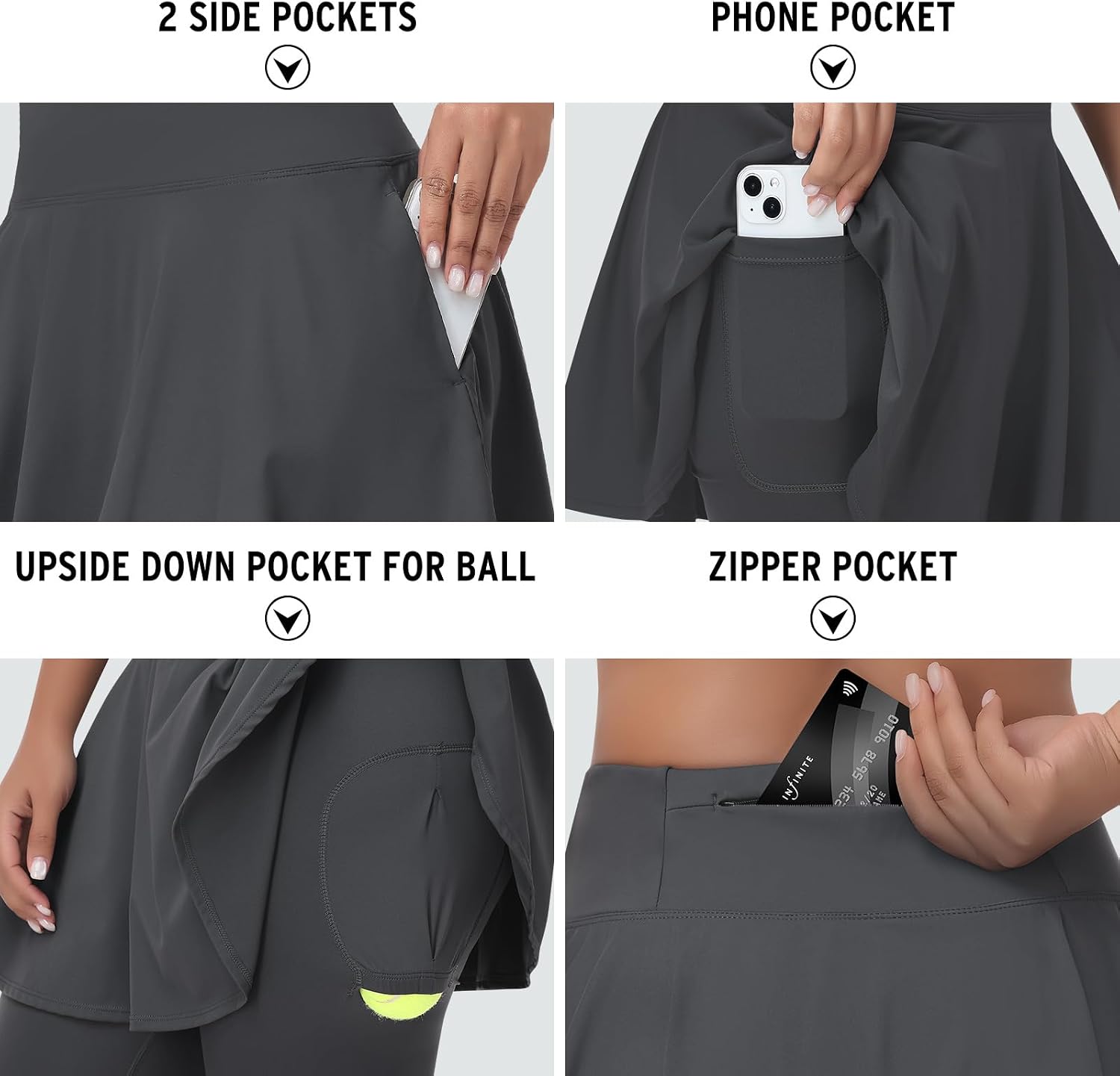 Skirted Leggings for Athletic Skirt with Leggings Yoga Tennis Skirt with Pockets for Golf Pickleball