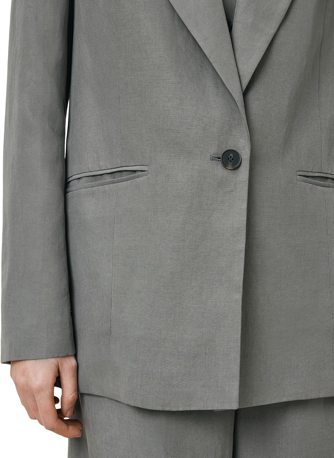 Women's 3-Piece Linen Suit Set Grey Notched Lapel Blazer Vest Wide Leg Pants Relaxed Formal Co-Ord Women's 3-Piece Linen Suit Set Grey Notched Lapel Blazer Vest Wide Leg Pants Relaxed Formal Co-Ord