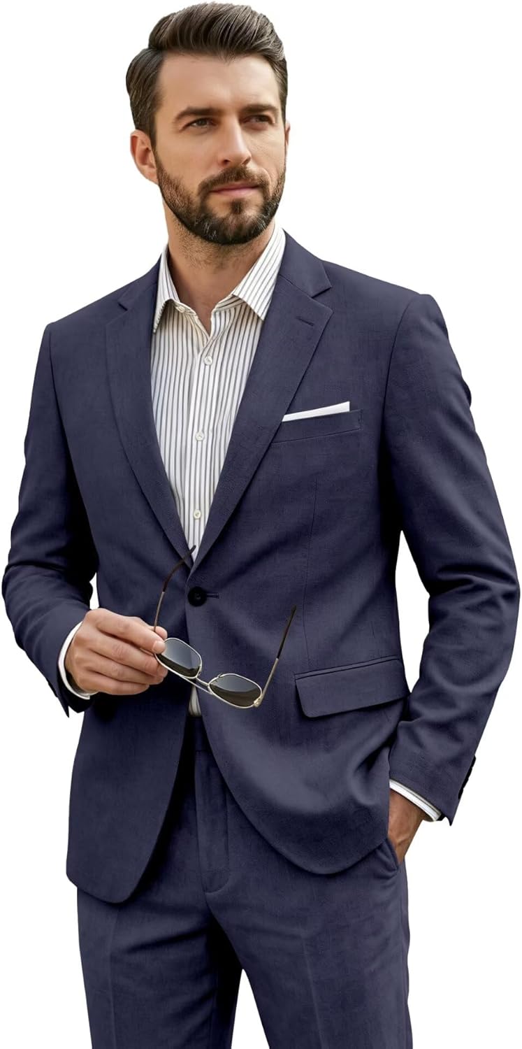 Casual Suits Fit 2 Piece Suit One Button Blazer Jacket Pants Set for Business Prom Wedding Casual Suits Fit 2 Piece Suit One Button Blazer Jacket Pants Set for Business Prom Wedding