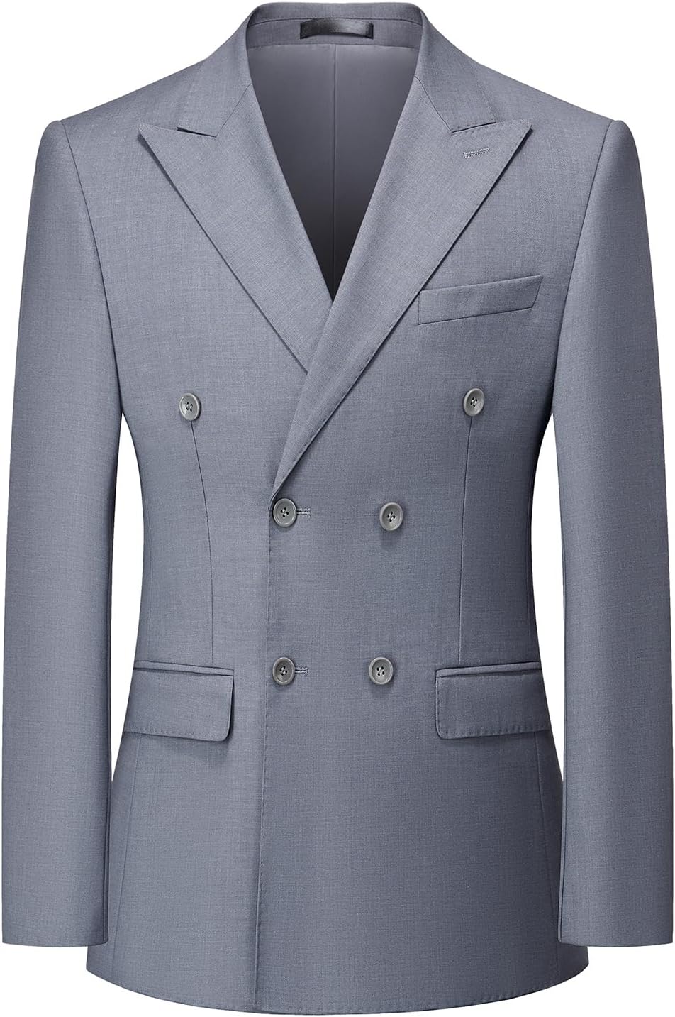 2 Piece Suit Slim Fit Double Breasted Color Tuxedo Blazer Pants for Prom with Tie