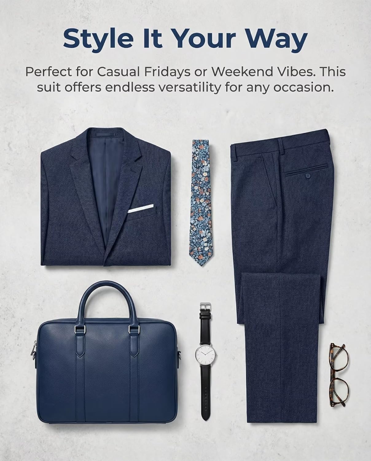 Casual Suits Fit 2 Piece Suit One Button Blazer Jacket Pants Set for Business Prom Wedding