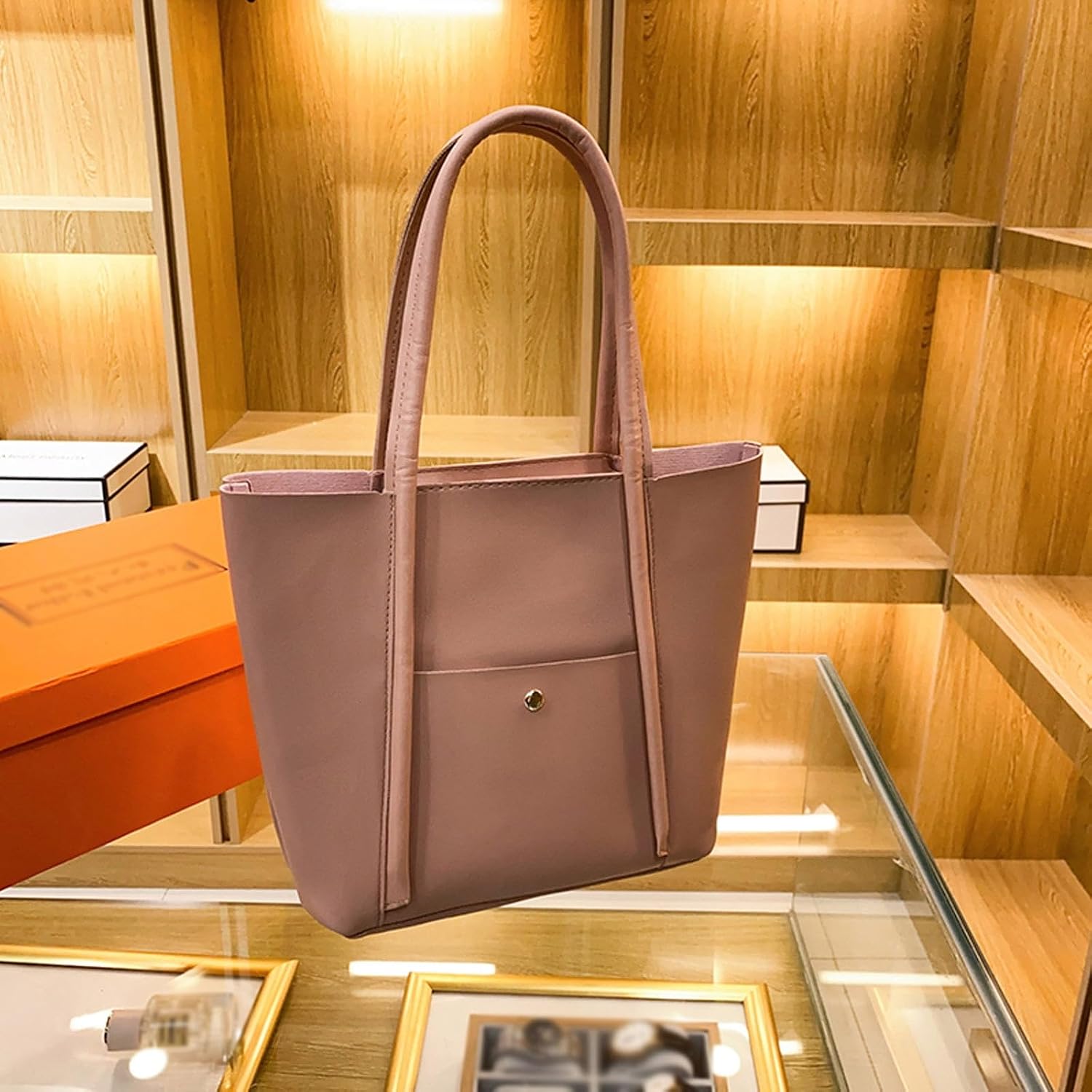 Leather Tote Bag Women Weekender Shopper Handbag Travel Purse Large Top Handle Satchel