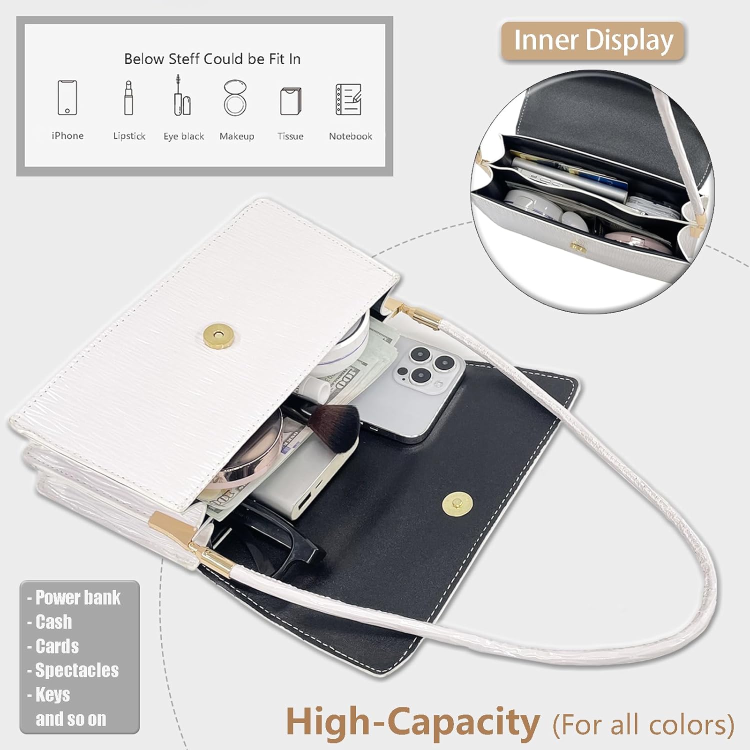 Shoulder Handbag Small Retro Purse for Women with Top Handle Shoulder Handbag Small Retro Purse for Women with Top Handle