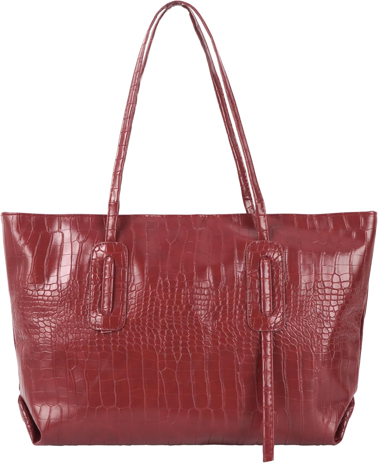 Women Large Faux Leather Tote Shoulder Bag Soft Top Handle Bag