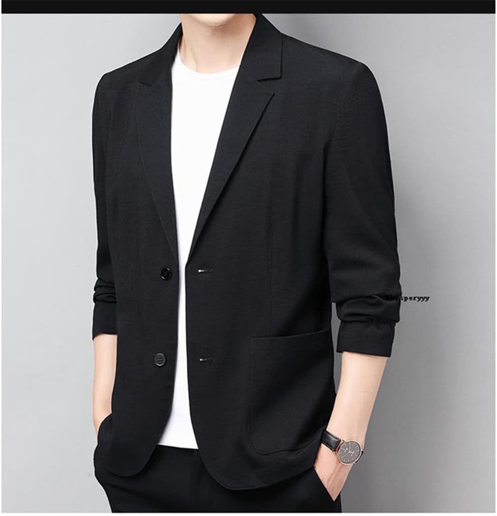Cotton Linen Suit Jacket Spring Loose Casual Blazers Male Long Sleeve Business Coat