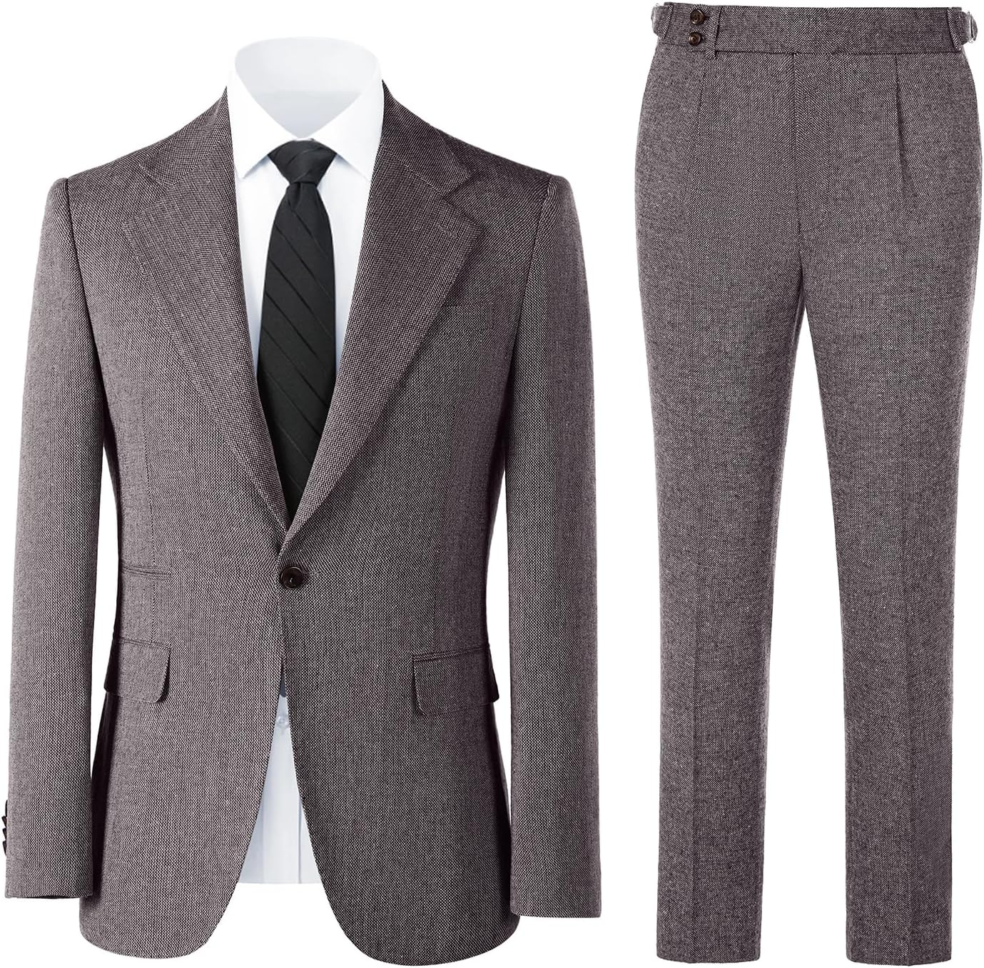 Slim Fit Suit 2 Piece Tweed Suit for One Button Formal Wedding Prom Tuxedo Suits Jacket Pants Set Slim Fit Suit 2 Piece Tweed Suit for One Button Formal Wedding Prom Tuxedo Suits Jacket Pants Set