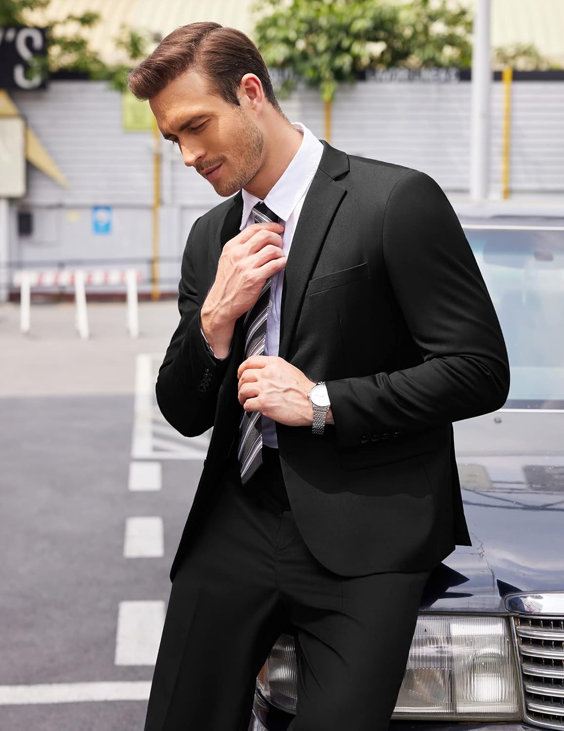 2 Piece Suits Fit 2 Button Dress Suits Tuxedo Jacket Blazer for Wedding Business Dinner Prom
