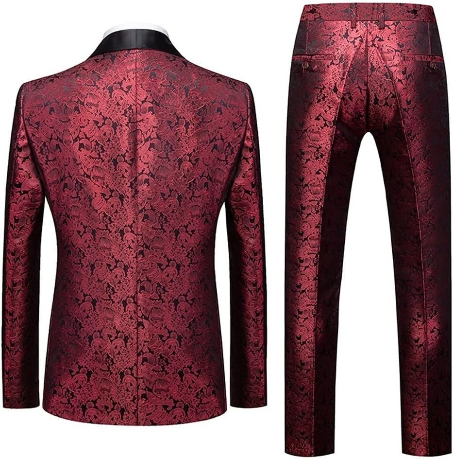 Casual Business Boutique Flower Print Suit Two Piece Set Blazers Coat Jacket Pants Trousers