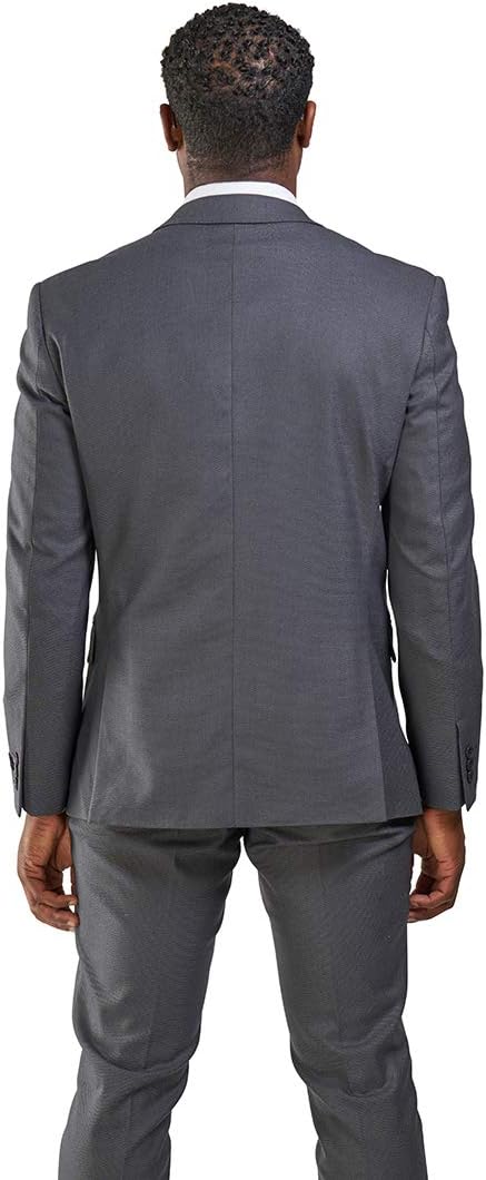 Slim Fit Suit Micro Textured Weave 2 Button Notch Collar