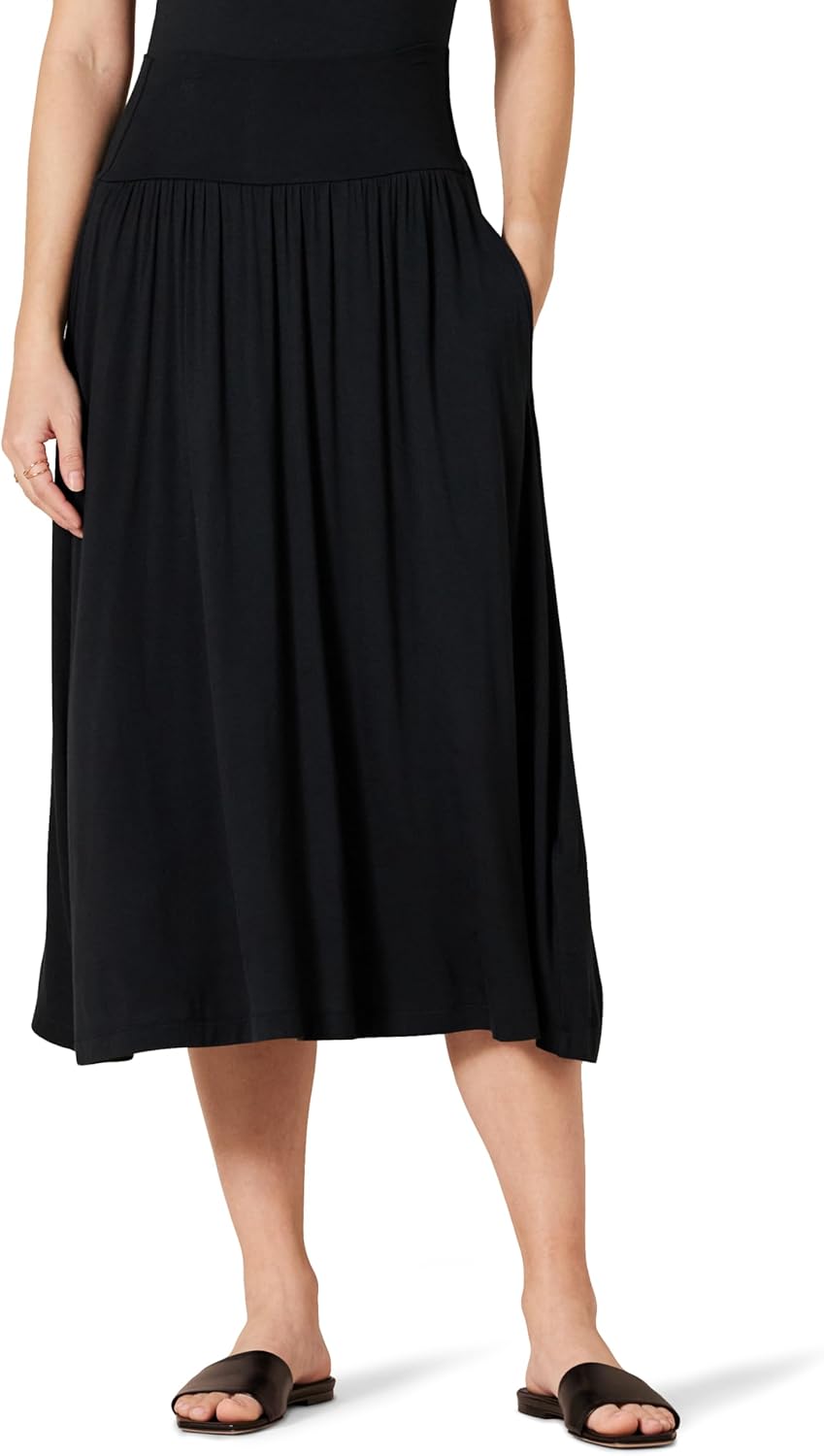 Women's Jersey Pull On Midi Length Skirt