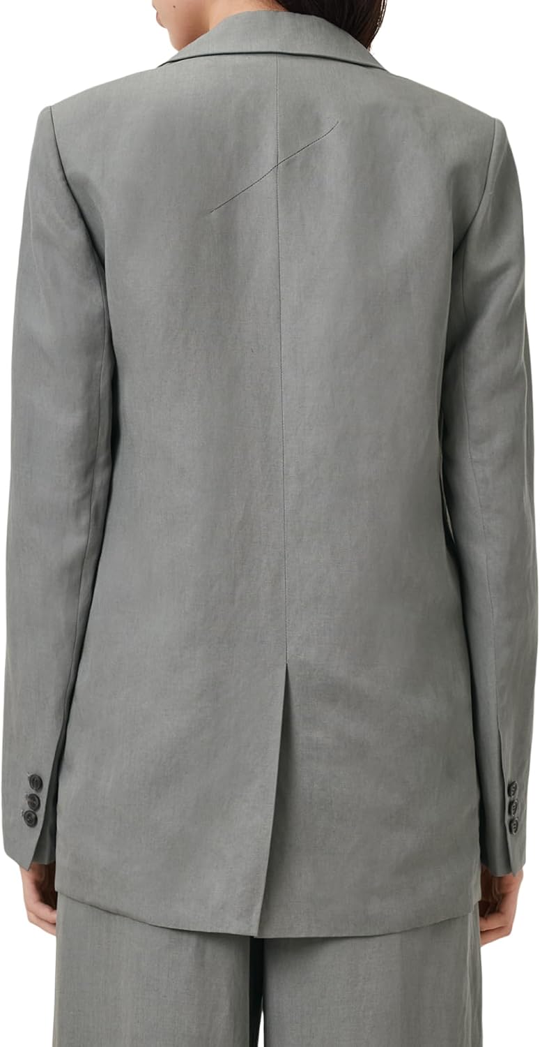 Women's 3-Piece Linen Suit Set Grey Notched Lapel Blazer Vest Wide Leg Pants Relaxed Formal Co-Ord Women's 3-Piece Linen Suit Set Grey Notched Lapel Blazer Vest Wide Leg Pants Relaxed Formal Co-Ord