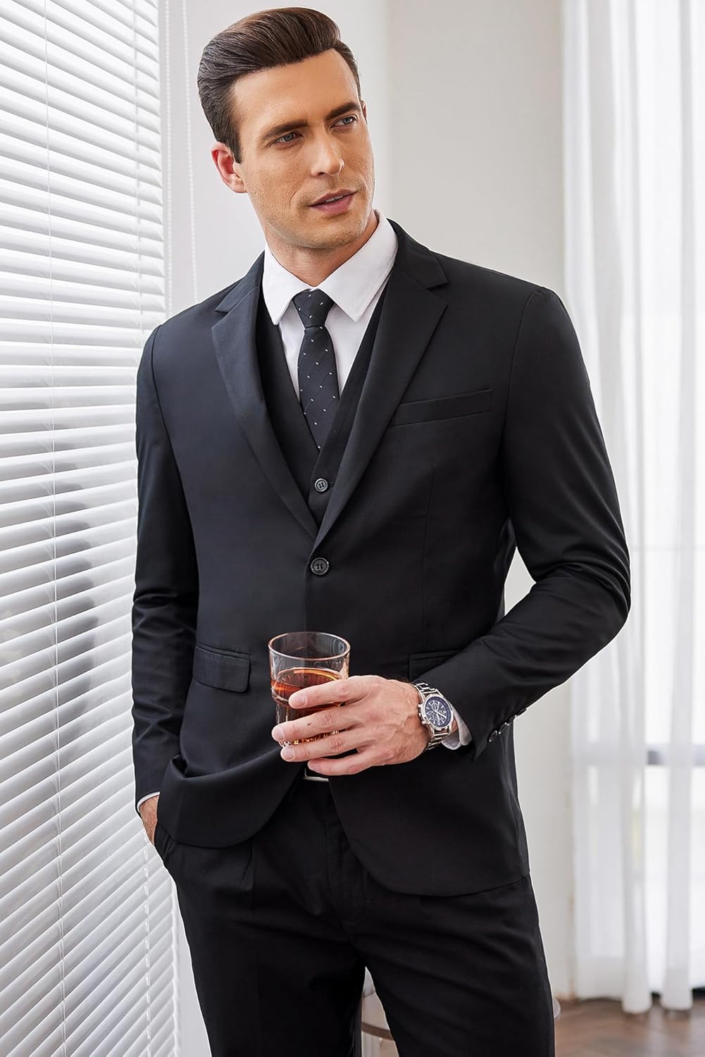 2 Piece Suits Fit 2 Button Dress Suits Tuxedo Jacket Blazer for Wedding Business Dinner Prom