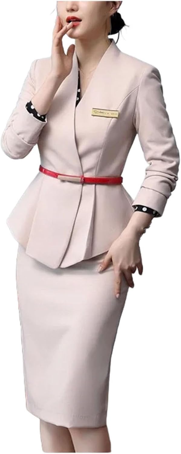 Business Interview Suit Blazers Skirt Set Professional Office Work Wear Career Two Piece Outfit