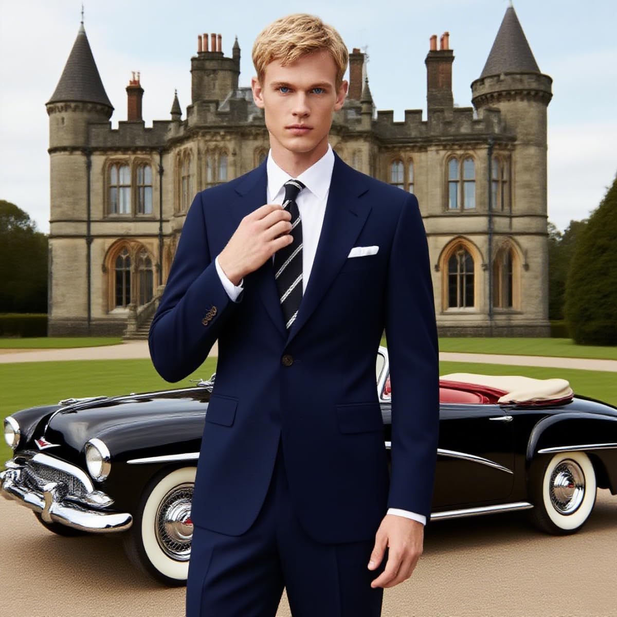 Casual Suits Fit 2 Piece Suit One Button Blazer Jacket Pants Set for Business Prom Wedding