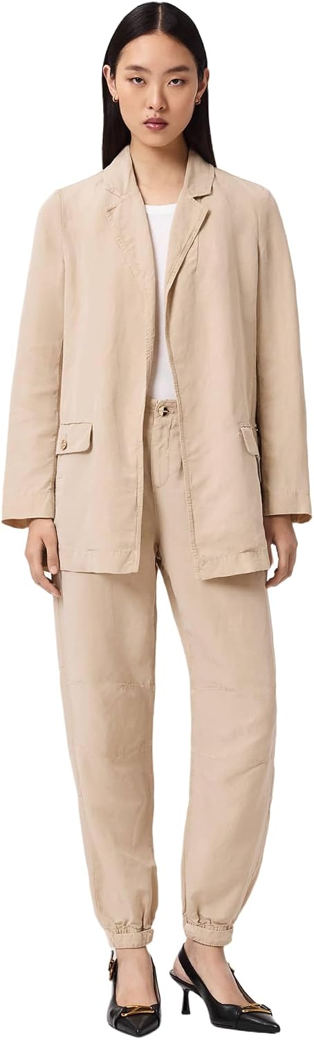 Women's 2-Piece Oversized Blazer Set Notch Lapel Relaxed Fit Blazer Matching Drawstring Cargo Jogger Pants Casual Co-Ord Women's 2-Piece Oversized Blazer Set Notch Lapel Relaxed Fit Blazer Matching Drawstring Cargo Jogger Pants Casual Co-Ord
