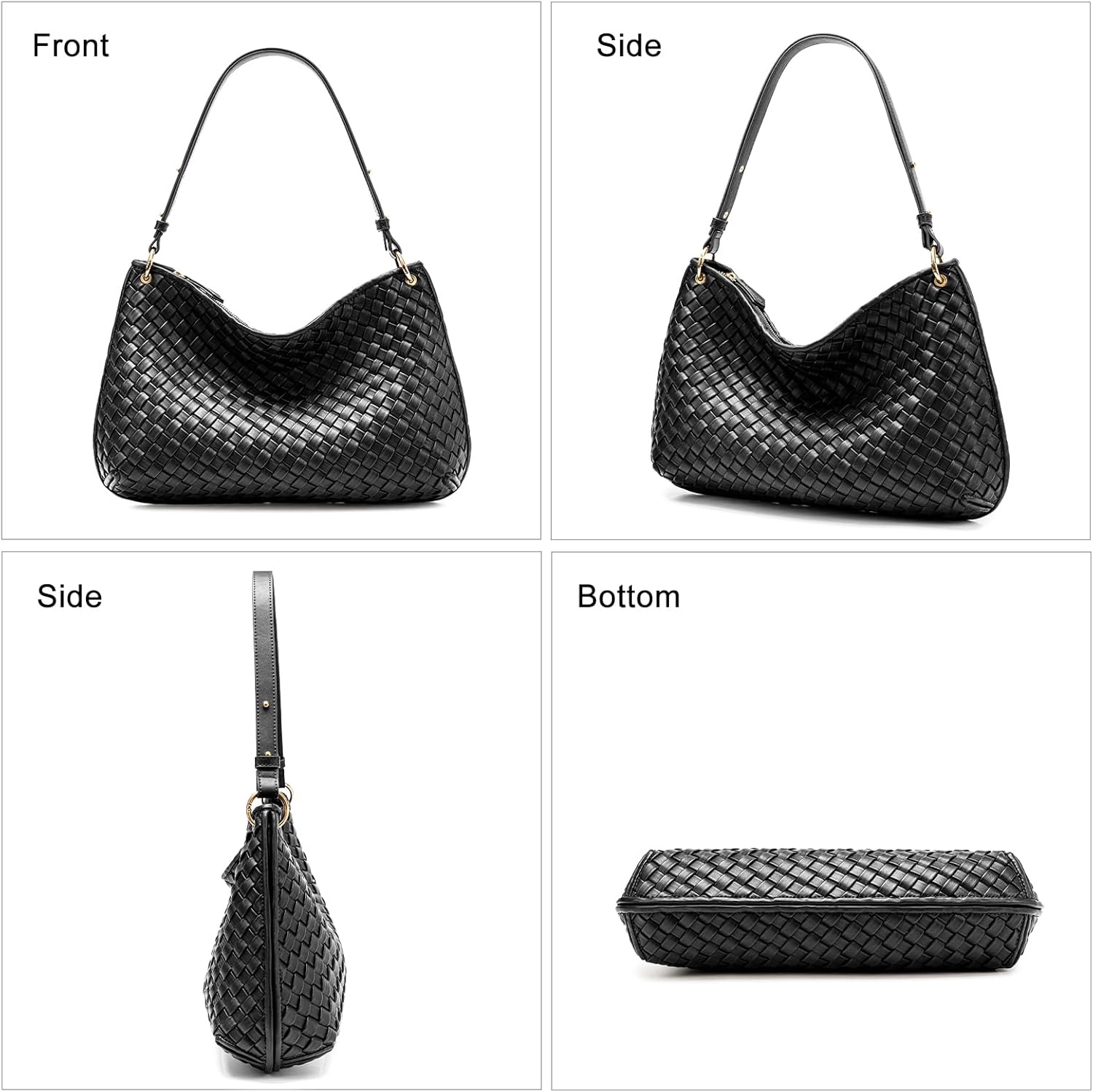 Woven Bag for Women Woven Purse Small Hobo Bag Fashion Shoulder Bag PU Leather Handmade
