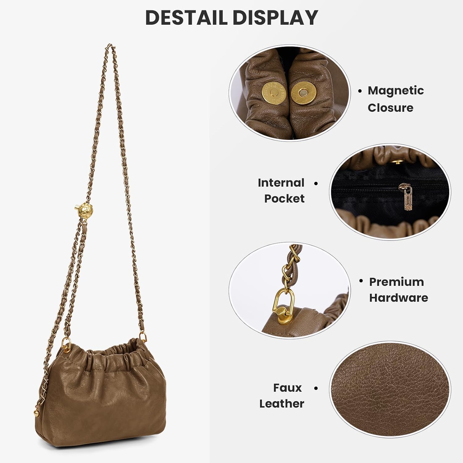 Womens Leather Chain Hobo Bag Tote Shoulder Handbag Crossbody Bags Trendy Drawstring Small Bag Dating Tote Purse Womens Leather Chain Hobo Bag Tote Shoulder Handbag Crossbody Bags Trendy Drawstring Small Bag Dating Tote Purse